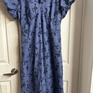 Universal Thread Navy Blue Puff Sleeve Dress-XL